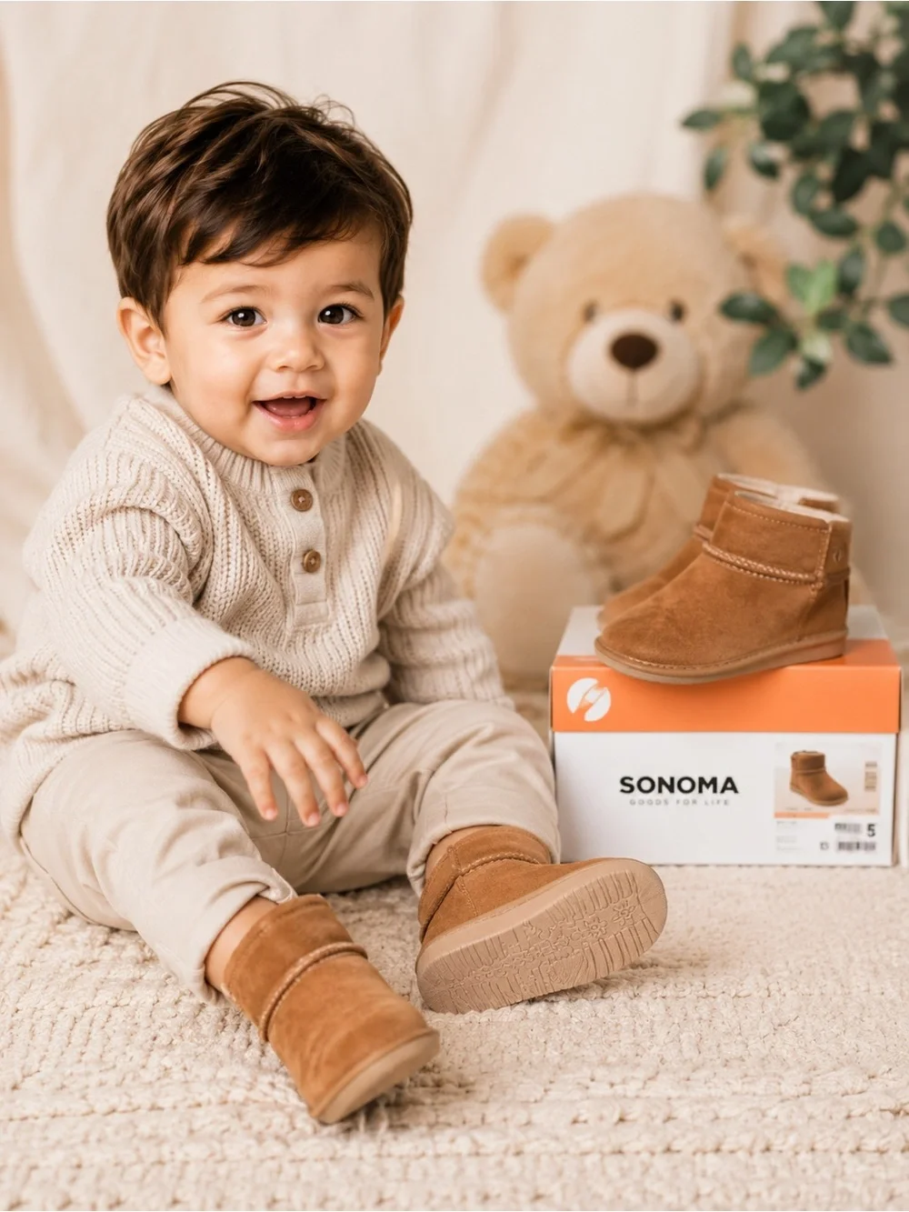 Sonoma Kids Brown Suede Pull-On Boots size 5